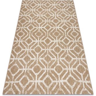 RugsX Rugsx - Alfombra Flat 48957265 Geom&eacute;trica Rhombus Hilo Beige Natural Beige 120x170 Cm