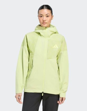 adidas giacca Terrex xperior 2.5 layer hybrid Primeknit Climaproof color semi frozen lemon-Giallo
