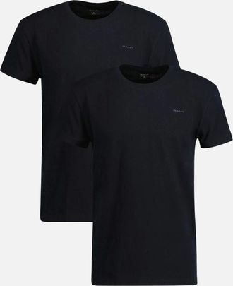 GANT Mens 2-Pack Crew-Neck T-Shirts, Black - Size: 33/32/32/38