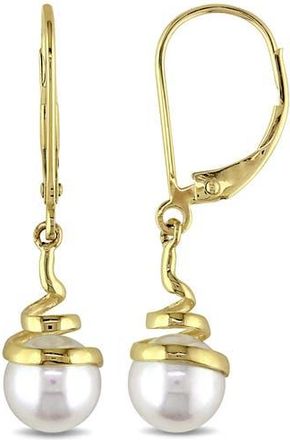 Delmar 10K Yellow Gold Cultured Pearl Spiral Drop Earrings at Nordstrom Rack
