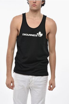 Dsquared2 Cotton Blend Tank Top with Printed Logo size S