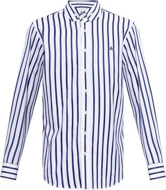 Vivienne Westwood Vertical Navy Stripe Button-Down Shirt