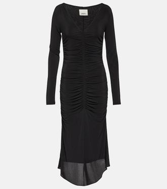 Isabel Marant Abito midi Laly in jersey con ruches