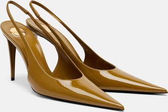 Saint Laurent Guermantes patent leather slingback pumps