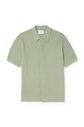 Nn.07 Nolan 6695 Textured-Knit Organic Cotton Shirt