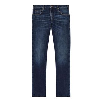 Emporio Armani Heren, Jeans, Blauw, Maat: W40 Katoen