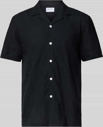 Lindbergh Lindbergh Relaxed Fit Leinenhemd mit 1/2-Arm in Black, Größe XL