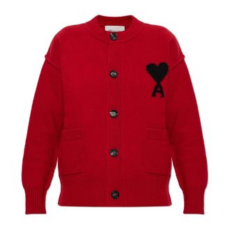 Ami Truien & Vesten, Dames, Rood, 2Xs, Wol, Wol cardigans met zakken