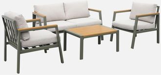 Sweeek Conjunto De Muebles De Jard&iacute;n En Aluminio Y Polywood, 4 Plazas