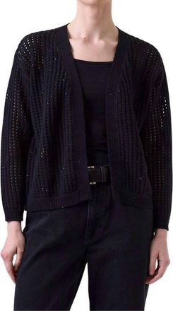 Brodie Astrid Sequin Cardigan In Black