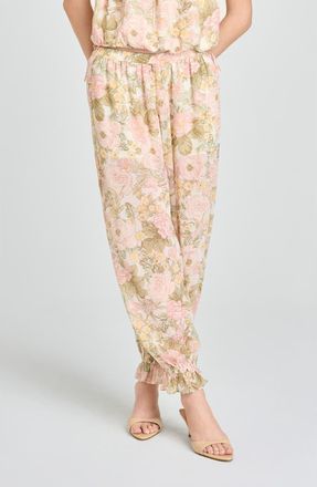 Wayf Jasmine Floral Semisheer Balloon Pants in Blush Floral at Nordstrom, Size X-Small