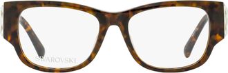Swarovski SK5473 Baguette Crystal-Accented Eyeglasses - Brown