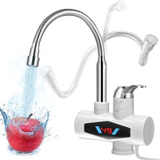 OEM Grifo El&eacute;ctrico Con Calentador De Agua, Calentador De Agua Instant&aacute;neo, Con Pantalla Led, Rotaci&oacute;n De 360&deg;, Grifo De Agua Caliente/fr&iacute;a Para Fregadero