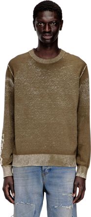 Diesel Faded reverse-print jumper with lettering - Knitwear - Man - Green