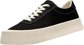 Generic Mens Casual Lace-Up Trainers Lightweight Mesh Chunky Platform Fashion Sneakers Breathable Solid Color Stitch Detail Low Top Walking Shoes Retro Comfor