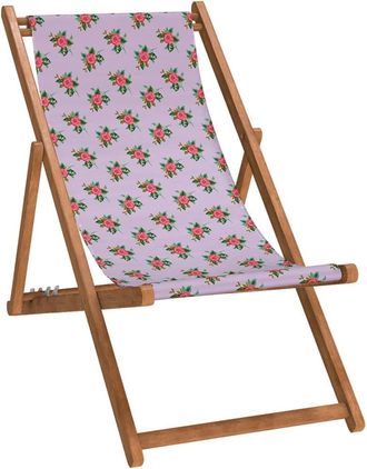 Vent de Bohème Silla plegable de haya con estampado floral lila