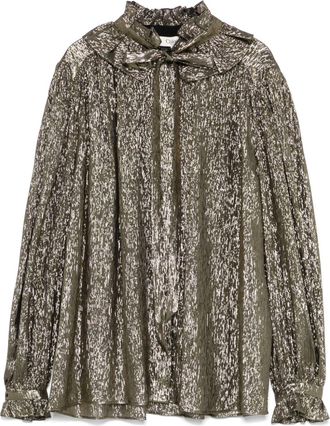 Chlo&eacute; lam&eacute;-effect blouse - Black