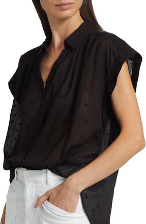 Nili Lotan Normandy Blouse In Black Pointelle