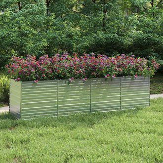 vidaXL Vidaxl - Arriate De Acero Galvanizado Plateado 320x80x77 Cm