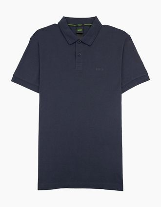 HUGO BOSS Mens Hugo Boss Pio 1 Stretch Regular Fit Polo Navy 402 - Black - Size: 42