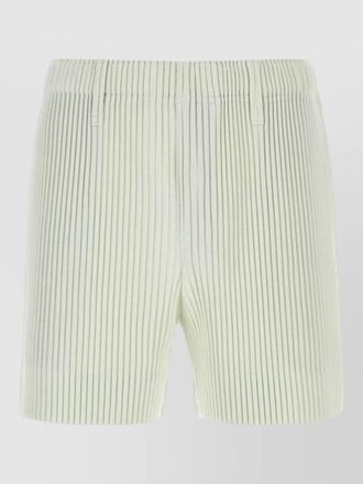 Homme Pliss&eacute; Issey Miyake pleated polyester bermuda shorts belt loops