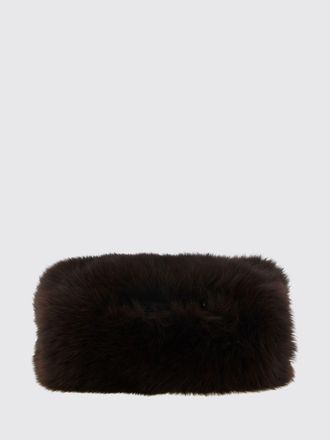 Yves Salomon Gloves Woman color Brown