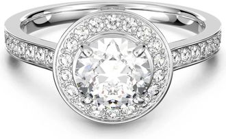 Swarovski Accessoires, Dames, Grijs, ONE Size, Eleganter Kristallring