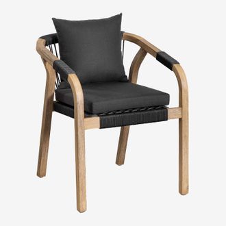 Sklum Sklum - Pack De 4 Sillas De Comedor Con Reposabrazos En Madera De Acacia Dubai