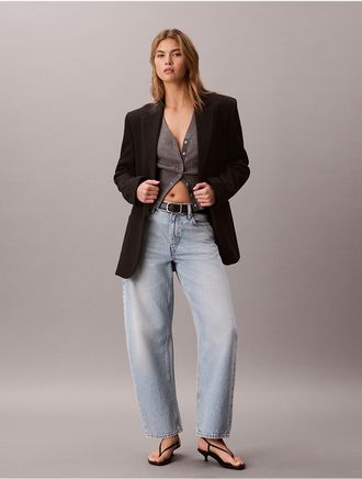Calvin Klein Jeans Calvin Klein Womens Relaxed Barrel Jeans - Blue - 24W x 30L