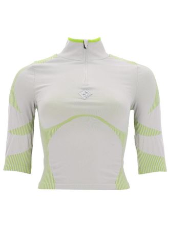 Casablanca Light Neutral Polyamide Zip Crop Top