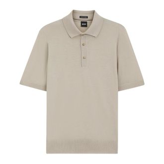 HUGO BOSS Hugo, Polo Shirts, male, Beige, Size: 3XL H-Nolano Knit Polo