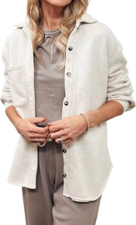 perfectwhitetee Cypress Fleece Jacket In Oatmeal