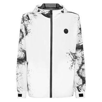 Plein Sport Jassen, Heren, Wit, S, Polyester, Splash Windbreaker