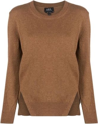 A.P.C. Pull Lucy - Dames - Ronde hals truien - Bruin - L - Truien & Vesten