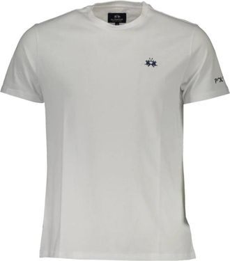 La Martina Witte Katoenen Heren T-Shirt - Heren - T-shirts - Wit - XL - Katoen - Tops