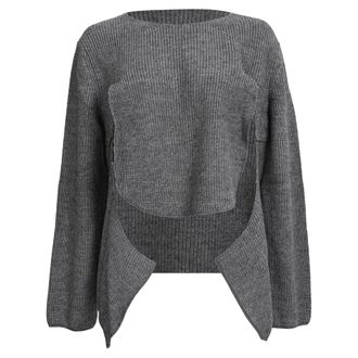 Comme Des Gar&ccedil;ons Comme Des Gar&ccedil;ons Cut-Out Sweater in Grey Acrylic