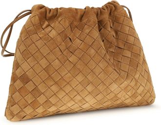 Bottega Veneta Womens Pouch Dustbag Amber-Gold Calf Leather Bos Taurus Clutch Bags