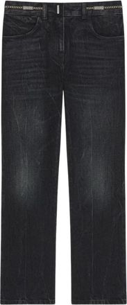 Givenchy Straight Fit Jeans, female, Black, W25, ChainDetailed Straight Jeans