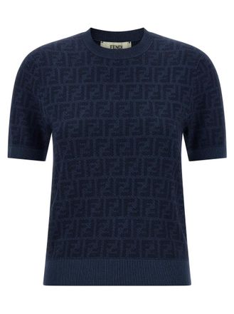 Fendi Blue Jacquard sweater