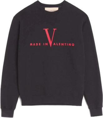 Valentino Garavani Katoenen sweater met Made In Valentino print - Heren - Sweatshirts - Zwart - L - Katoen - Hoodies & sweatvesten