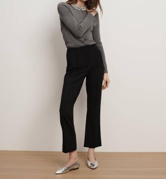 Veronica Beard Kean High-Waisted Slim-Leg Trouser In Black