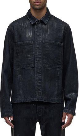 Hudson Distressed Denim Snap-Up Worker Jacket in Jackson at Nordstrom, Size Xx-Large