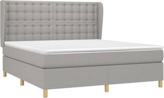 vidaXL Vidaxl - Cama Box Spring Con Colch&oacute;n Tela Gris Claro 160x200 Cm