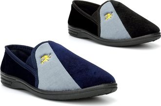 Generic Mens Slip On Slippers Size 6 Boys Slipper Size 14 Extra Large Slippers Mens Slip On Slipper Extra Large Sizes 6-14 Navy/Black 11 UK
