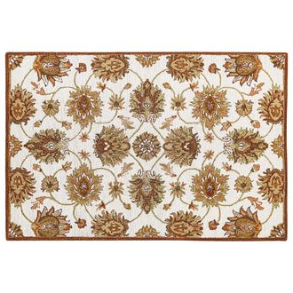 Beliani Beliani - Alfombra De Lana Beige Claro/marr&oacute;n/verde Oliva 160 X 230 Cm Pelo Largo Ezine