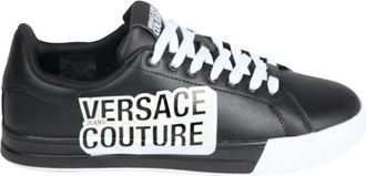 Versace Jeans Couture Court Sneakers - Heren - Sneakers - Zwart - 45 EU - Leer - Schoenen