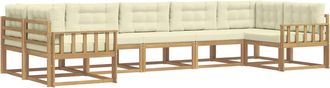 vidaXL Conjunto De Sof&aacute;s De Exterior 7 Uds. Blanco Y Crema Vidaxl
