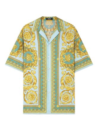 Versace Barocco-print short-sleeve shirt - Green