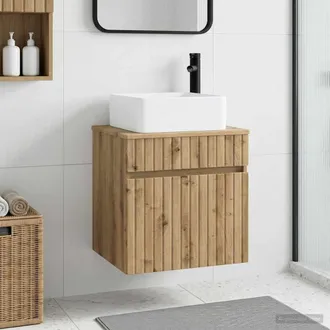 vidaXL Vidaxl Mobile Lavabo Da Parete Rovere Artigianale 49 X 41 X 63 Cm