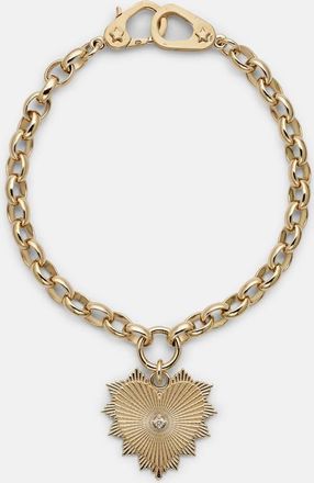 Foundrae Radiating Heart Medium 18kt gold chain bracelet with diamond
